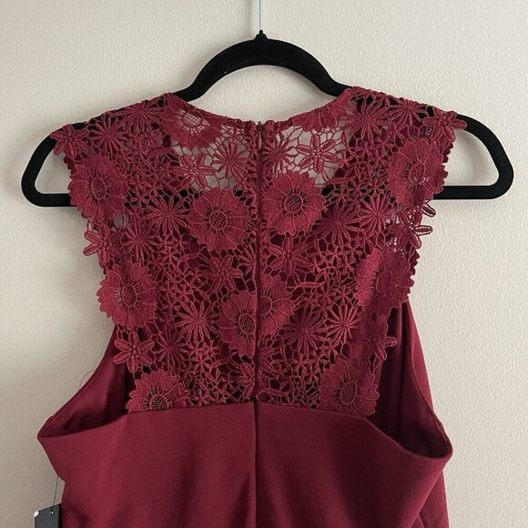 Lulus Women M Burgundy Come Alive Lace Sleeveless Bodycon Mini Dress NWT - Picture 11 of 12